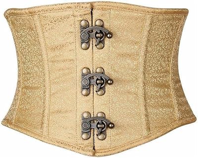 Daisy corsets womens Top Drawer Gold Brocade Steel Boned Mini Cincher WClasps