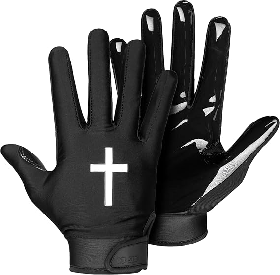 SLEEFS Football Receiver Gloves [1 Pair] - No Slip, Crazy Sticky Silicone Grip - Youth and Adult Sizes