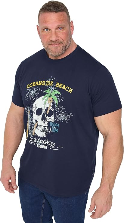 BadRhino Big & Tall Mens Graphic T-Shirt Navy