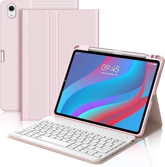 IVEOPPE Keyboard Case for iPad Air 11-inch (M4, M3, M2) & iPad Air 5th/4th | Detachable Wireless Bluetooth Keyboard, Auto Wake/Sleep, Resistant Protective, Rechargeable, Pencil Holder, Non-Backlit
