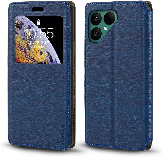 Shantime Window Leather Case for Fairphone Gen. 6 - Blue