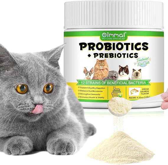 Cat Probiotic Powder, Cat Probiotics for Gut Health, Probiotic Powder for Cats, Cats Digestive Supplement, Aids Digestive Health, Easily Absorbed(4.23 oz)