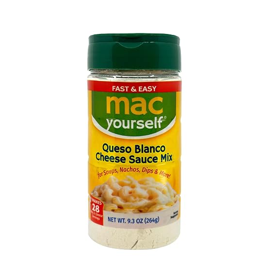 Mac Yourself Queso Blanco Cheese Sauce Mix, 9.3 oz (264g) | For Soups, Nachos, Dips & More | Makes 28 Mac & Cheese Servings | Fast, Easy & Delicious