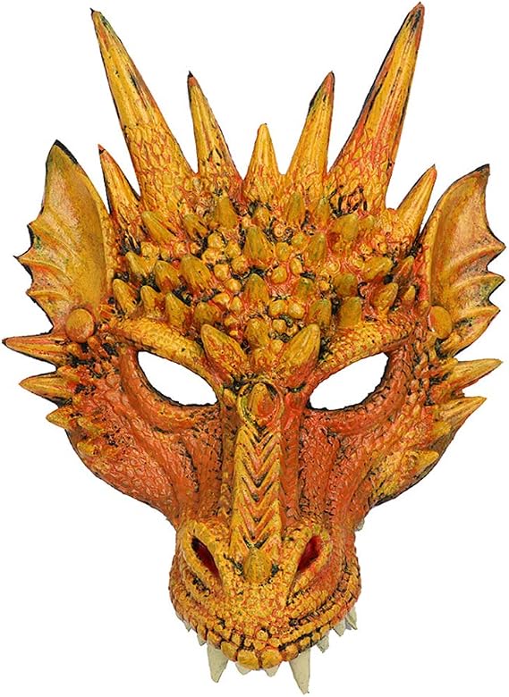 Alodidae Dragon Mask Halloween Costume Accessories for Adults Women Men | Party Cosplay Costumes, DIY Dragons Wreaths Accessory, Scary Animal Head Half Face Masks, 3D, Soft, Breathable, Lightweight