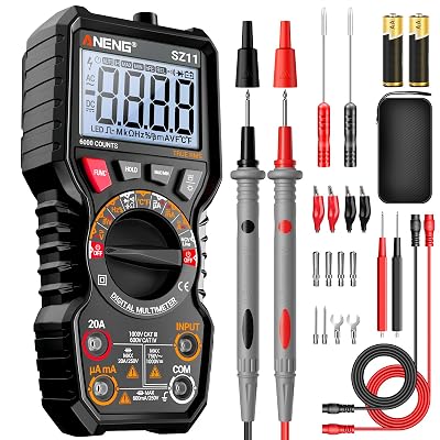 ANENG Multimeter,TRMS 6000 Counts Magnetic Digital Tester with High Resolution Auto Ranging MAXMIN Voltmeter Measures ACDC Voltage,Current,Resistance,Capacitance, NCV,Data Hold Amp for Automotive