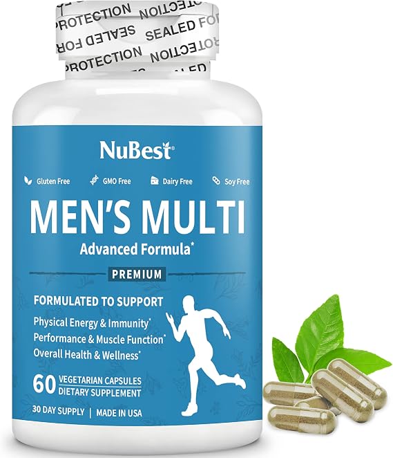 NuBest Multivitamin for Men, Iron-Free, 60 Vegan Capsules