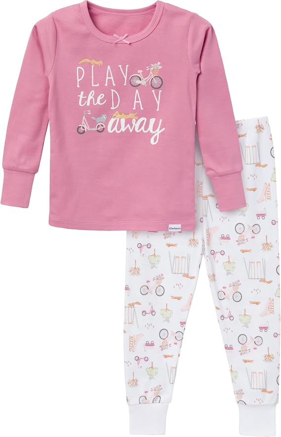 Gerber Baby Girls' Toddler Snug Fit 2-piece Pajama Set