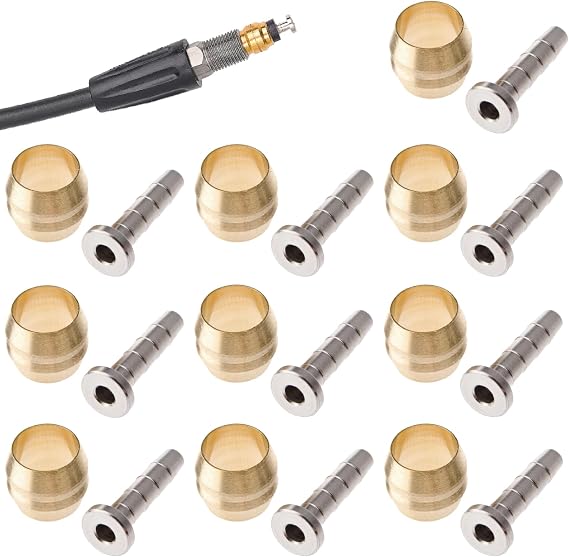 VANSIHO Bicycle Brake Olive and Brass Insert Kit - Essential Components for Shimano BH90 Avid Sram Hydraulic Disc Brake Systems - Pack of 10