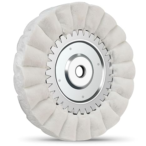 8" S-Shape Fine Airway Buffing Wheel with 5/8" Arbor Flange-Free Hub, Buffing Wheels for Angle Grinder, Polishing Wheels for Mirror Finish on Aluminum Stainless Steel Truck Wheels Rims