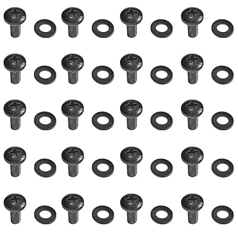 AxcessAbles 10-32 Rackmount Screws - 20 Sets, 19 inch Equipment Screws and Washers, Recording Studio and Shelf Racks