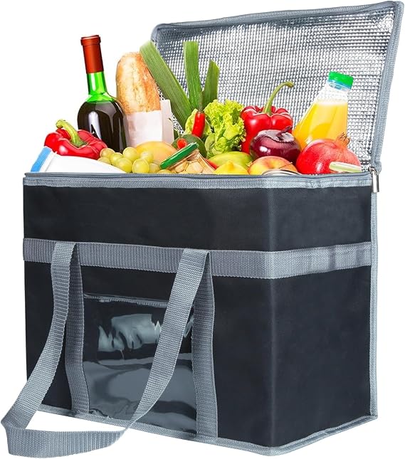 Cooler Bag Large foldable cooler bag, particularly robust, ideal as a shopping bag, Foldable Reusable Thermal Tote for Camping, Food Delivery
