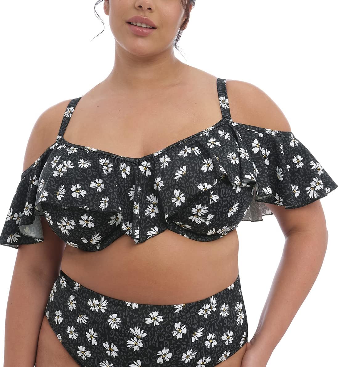Elomi Plain Sailing Bardot Ruffle Underwire Bikini Top ES7273