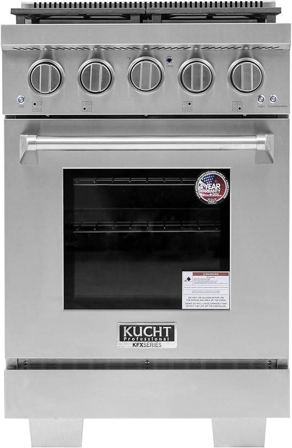 24 in. 2.5 cu. ft. Natural Gas Range and Convection Oven in Stainless Steel with True Simmer Burners