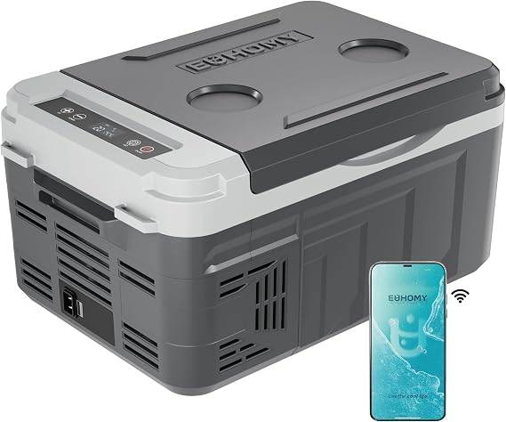 EUHOMY 11QT 12 Volt Refrigerator, Portable Car Fridge with App Control