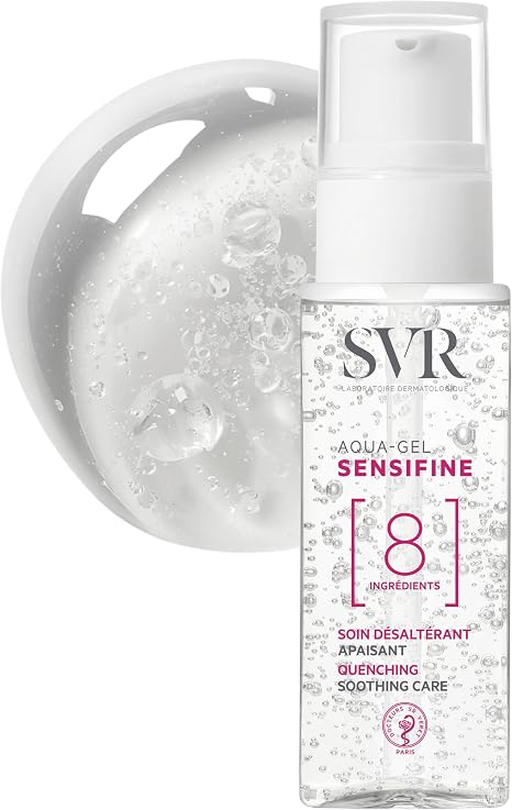 SVR SENSIFINE Cooling, 24h Hydrating Face Aqua-Gel for Hypoallergenic, Hypersensitive, Reactive Blanced-to-Normal Skin, 8-Ingredient Minimalist Formula, 40ml