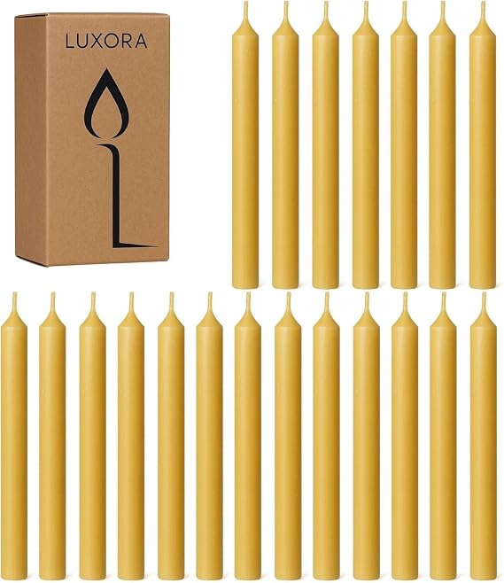 20pc Australian Made Pure Beeswax Spell Candles, 4" Tall Pure Beeswax Chime Mini Taper Candle. Non toxic beeswax candles for Witchcraft, Wiccan Altar, Magic Tools, Rituals, Prayer, Meditation, Shabbat