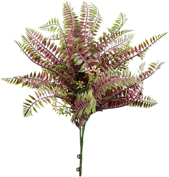 2PCS Artificial Flower Plant Decoration, Fake Plant Artificial Flower Sunlight Resistant Artificial Plants for Indoor and Outdoor Home Decoration (Green Red)