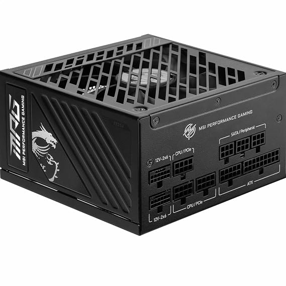 MSI MPG A1000GS Power Supply 1000W 80 Plus Gold Full Modular PCIe5