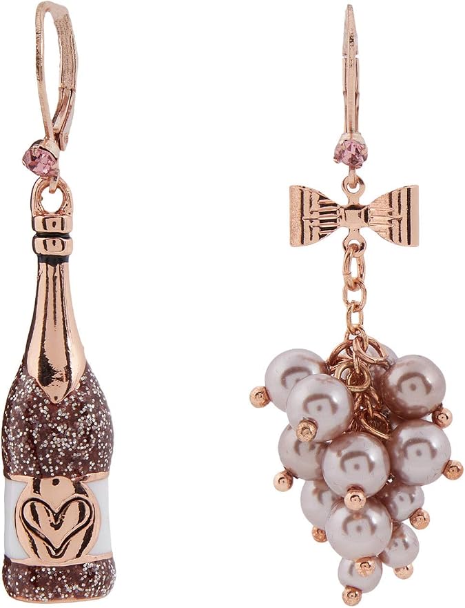 Betsey Johnson Non-Matching Flower Earrings