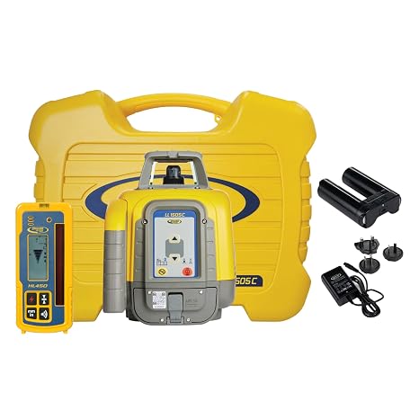 Spectra Precision LL1505C Rotary Laser Kit with HL450 Receiver, GR152 Rod, Tripod, NiMH Battery & Accessories IP66 Rugged Accuracy - Premium - Small Case