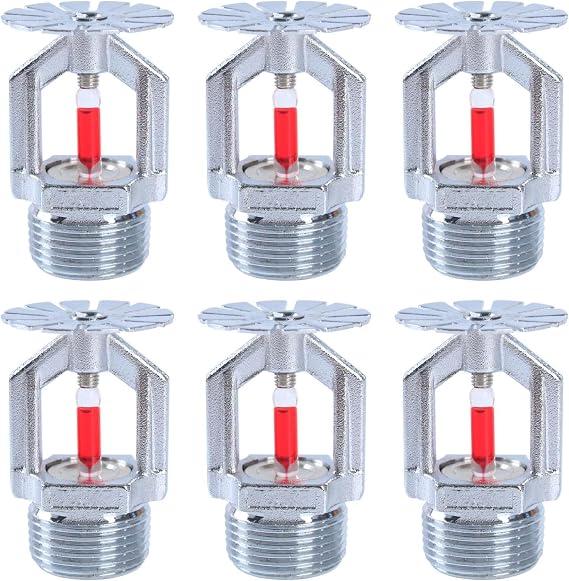 6 Pcs Fire Sprinkler Head, 3/4” NPT 155℉(68°C) Pendent Type Spray