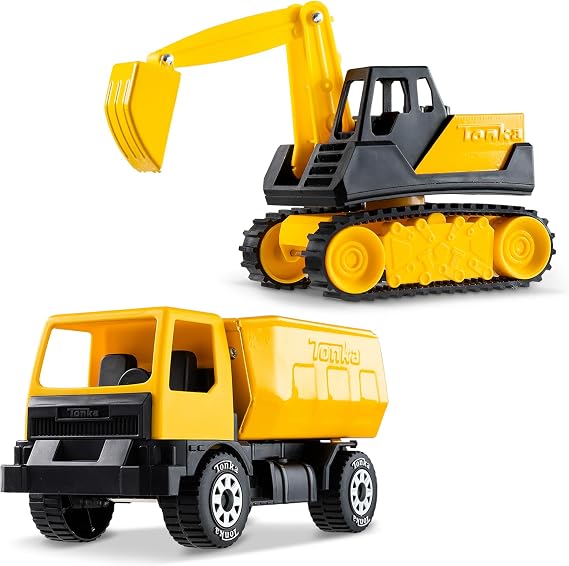 Tonka - Steel Classics Giga Series - Dump Truck & Excavator, 2-Pack -