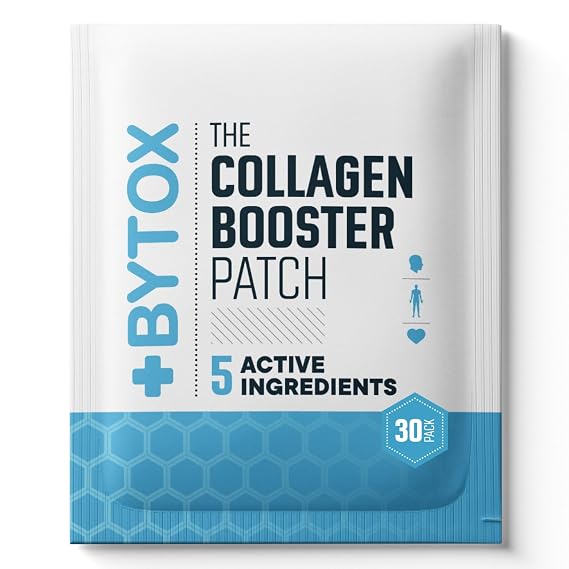 BYTOX Collagen Patches for Women & Men | 5 Active Ingredients to Support Firmer, Smoother, Hydrated-Looking Skin | Lactose, Gluten, Sugar, Latex-Free | Made in the USA (Pack of 30)