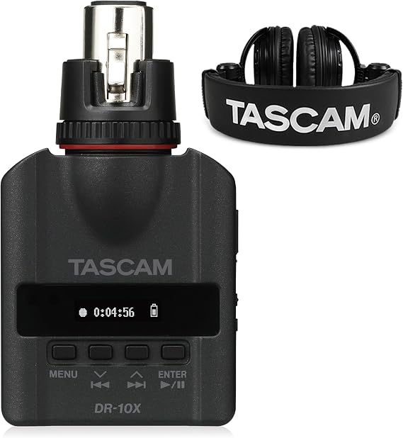 TASCAM DR-10X XLR Micro Audio Recorder and Studio Headphones