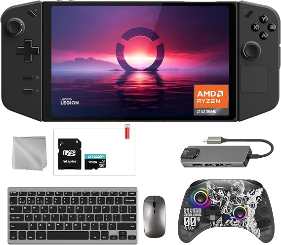 Lenovo Legion Go 1TB SSD Gaming Handheld 8.8-inch Touchscreen 144Hz 2K QHD AMD Ryzen Z1 Extreme Processor, Zero-Kirin Wireless Pro Controller, Hub, 128GB MicroSD, Keyboard &Mouse, 8 in 1 Bundle