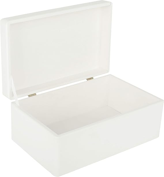 Creative deco Large Wooden Box (+/- 1 cm) Box White Wooden Box Memory Box Baby Storage Box Toy Box Ideal for Weddings