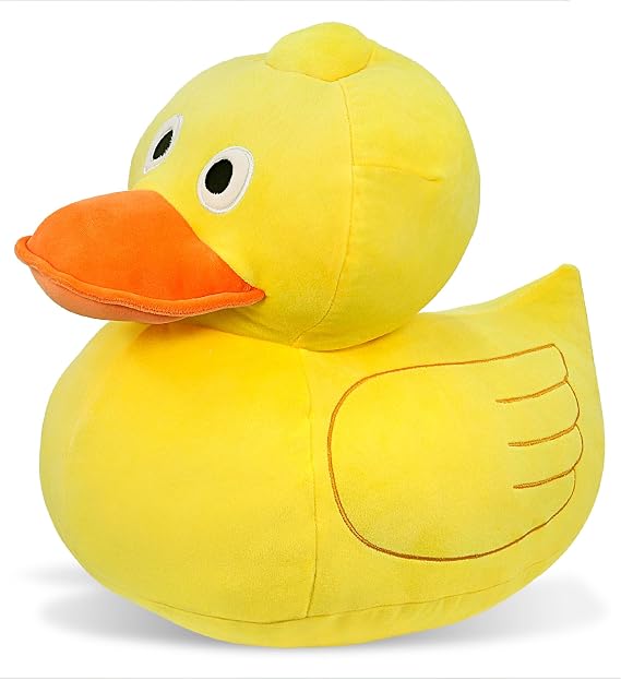 DolliBu Snug-Mooshies Large Duck Stuffed Animal Plush Toy Gift - 16 Inches | farm life super squishy soft sensory plush toy for girls and boys, cute plush animal friend to play, squeeze, soothe stress