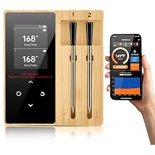 Bluetooth Wireless Meat Thermometer with Unlimited Range | IP67 Waterproof Dual-Probe, Smart APP Monitoring for BBQ, Grill, Oven & Air Fryer | High Precision Cooking Thermometer