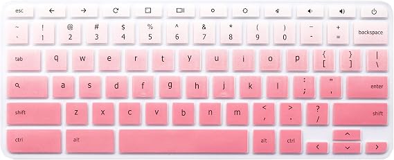 Keyboard Skin Compatible with Acer Chromebook Premium R11 11.6 CB5-132T CB3-132 CB3-131, Acer Chromebook R 13 CB5-312T, Acer Chromebook 14 CP5-471, Acer Chromebook 15 CB3-532 CB5-571 C910 (Ombre Pink
