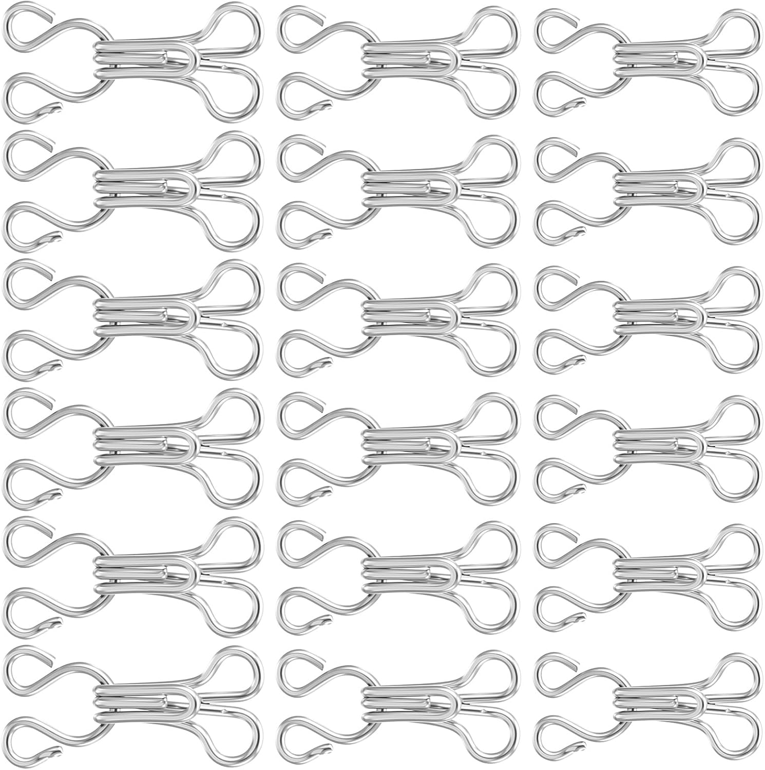 240 Pcs Hook and Eye Fastenings for Clothes, Silver Hooks and Eye Latches for Clothes Sewing,Spring Hooks and Eyes for Trouser Dress Skirt Craft and Bra Hook Replacement (7/8/9mm)