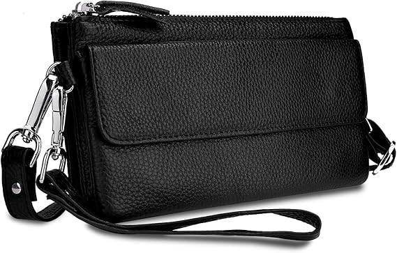YALUXE Womens Wristlet Handbag RFID Leather Clutch Wallet Crossbody Purse