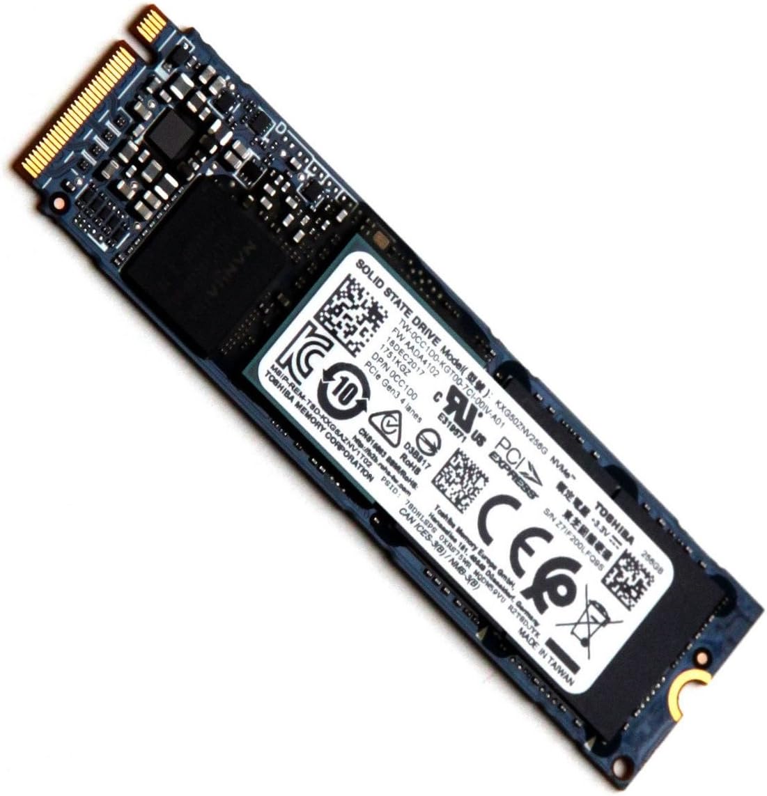 Toshiba 256GB M.2 2280 SSD Solid State Drive NVMe PCIe Model: THNSN5256GPUK - OEM