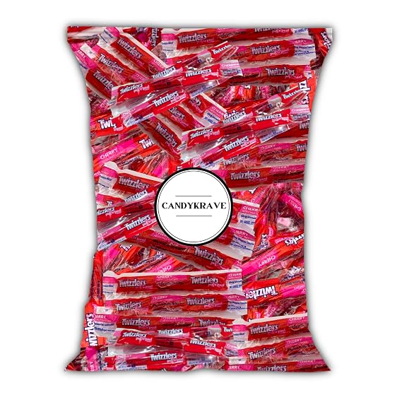 Twizzlers Pull N Peel Cherry Flavored - 75 Pieces - Individually Wrapped Red Licorice Style Cherry Candy - Chewy & Delicious - Peelable Candy for Birthdays, Easter, Christmas, Purim & Pantry (2 lbs)