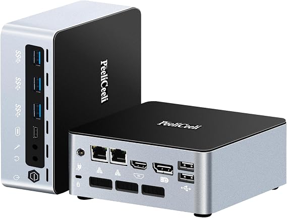 Mini PC, Core Ultra 5 125U Processor, Win11 Pro Micro Desktop Computer, AI Boost NPU, 2x Gigabit LAN, DP/HD/Type-C 4K Display, WiFi6, BT5.2, Barebone NO RAM NO Storage