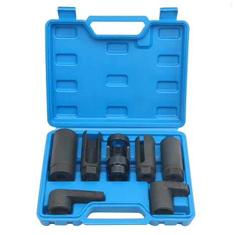 BOOMSTART 7-Piece Lambda Sensor Key Set 22 mm Lambda Sensor Nut 3/8 Inch 1/2 Inch Nox Probe Lambda Sensor Tool Socket Wrench for Disassembly Lambda Sensor Car
