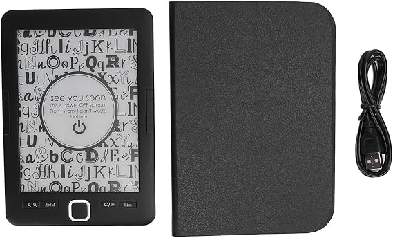 BK6033 Electric Book Reader, Digital E Ink Screen Reader, 6 Inch Portable eBook Reader with 8GB Storage, Brightness for Eye, Includes Charging Cable