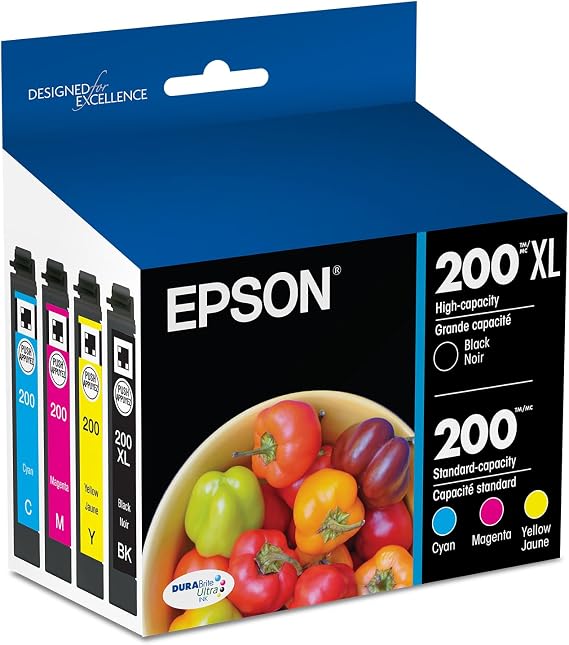 Epson T200XL-BCS DURA Ultra High Capacity Genuine Ink Cartridge Black and Color Combo Pack