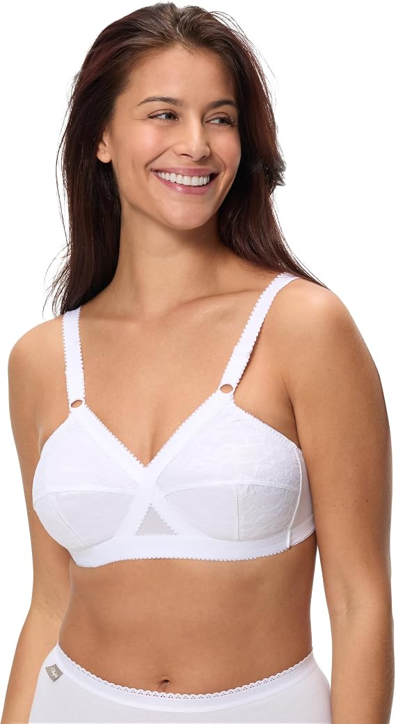 Playtex Women's Classic Crossed Heart Underwire Bra x1, White, 34C