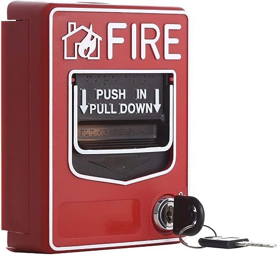 [2 Pack] Fire Alarm Conventional Dual Action Manual Call Point Wired Emergency Pull Station