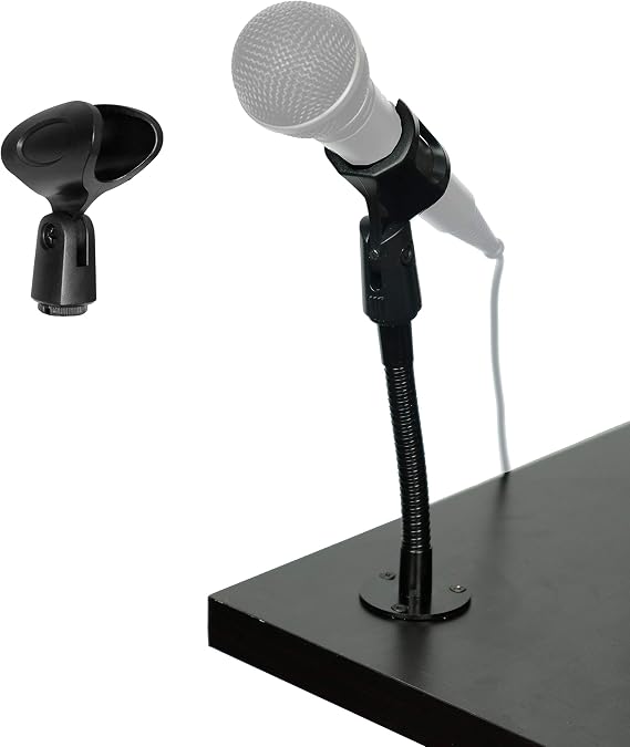 SpinTech Desk Mounted Adjustable Gooseneck for Microphone Mount that Screws in to Tables Podiums (6)