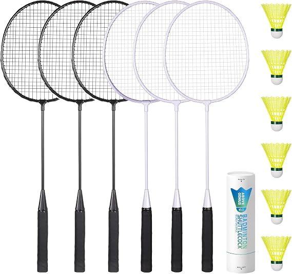 AboveGenius Badminton Rackets Set, 6/12 Racquets, 6/12 Birdies