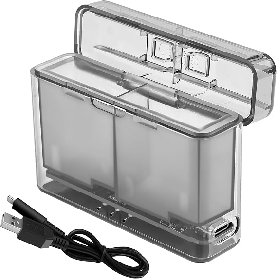 Dual Battery Charger for GoPro Hero 12,11,10,9 Black | Go pro Enduro Batteries USB Charging Case with USB-C Cable,Fast Charge Accessories