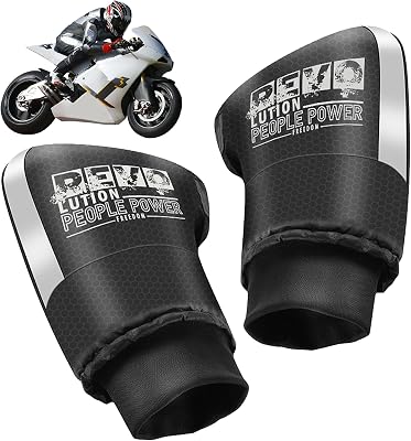 Shakven Winter Motorcycle Handlebar Gloves | Waterproof Thermal Lining Extra Thick Winter Handlebar Gloves Muffs Gauntlets,Handlebar Mittens,Cycling Hand Warm Handle Grip Gloves for Motorbike,Scooter