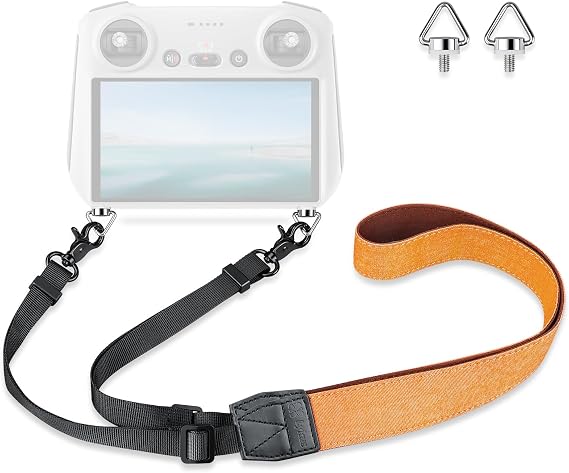 Lykus LanyardNeck StrapLeash for DJI RCRC 2RC ProRC Plus, Orange Strap, Triangular Screws, Compatible with DJI Mini 4 Pro,Air 3,Mini 3Pro,Mavic 3 ProClassic