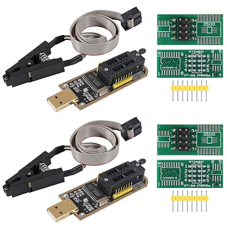 SOP8/SOIC8 Test Clip and CH341A USB Programmer Flash 24 25 EEPROM BIOS Writer SPI USB to TTL