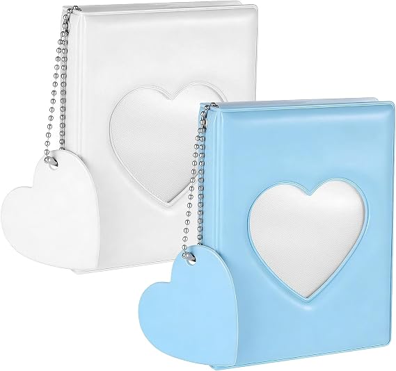 Photocard Binder for Photocards, 3-Inch Mini Photo Album Heart Hollow Card Holder, Photocard Binder with 36 Pockets & Pendant